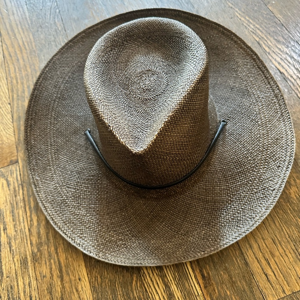 CLYDE Black straw Havana Hat - Moderate to heavy fading throughout